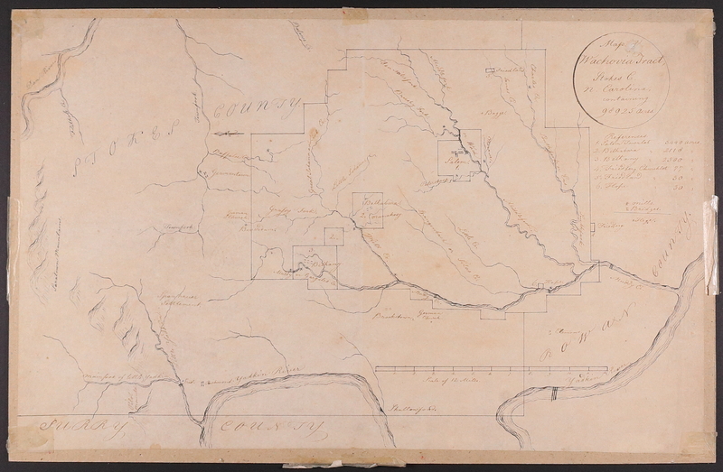 Map of Wachovia Tract, Stokes County, North Carolina containing 98,925 acres